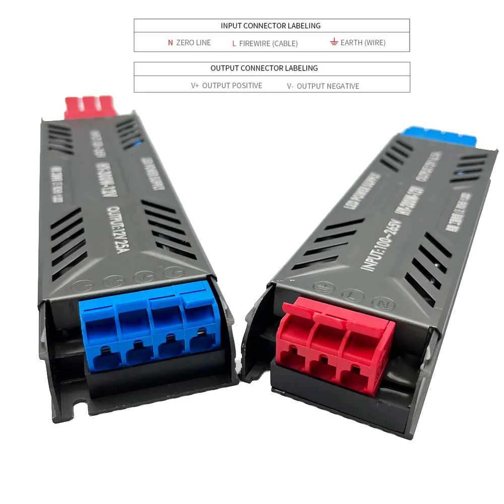 DC12V 24V LED Power Supply 60W 100W 200W 300W 400W Ultra Thin AC 100-265V Transformer LED Driver for COB 5050 LED Strip Lighting