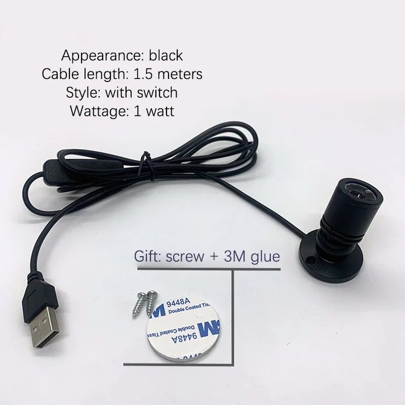 LED USB 5V 3W Led Spot Light Surface Mounted Cabinet Showcase Counter Jewelry Lamp Rotatable Angle Ceiling Mini Spotlight