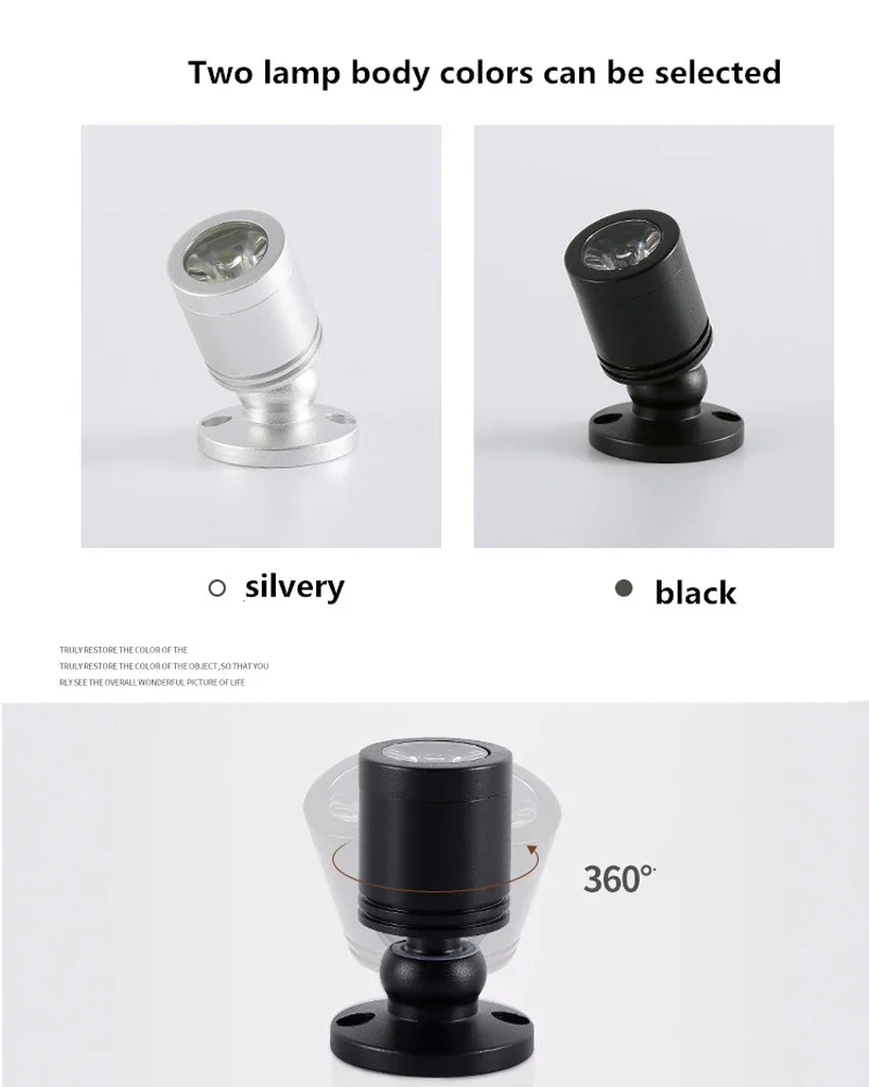 LED USB 5V 3W Led Spot Light Surface Mounted Cabinet Showcase Counter Jewelry Lamp Rotatable Angle Ceiling Mini Spotlight