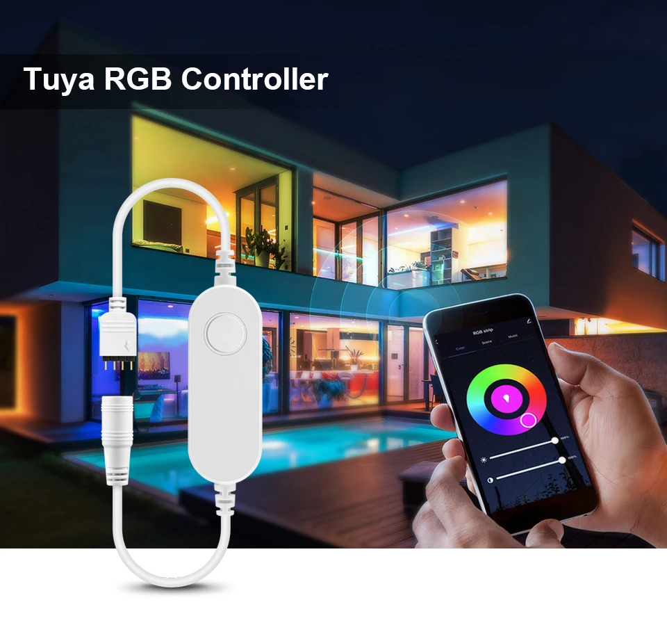 Mini Led Controller DC12V 24V Dimmer RGB /Single Color /CCT COB Strip Light Controller Alexa Google Assistant Voice Control