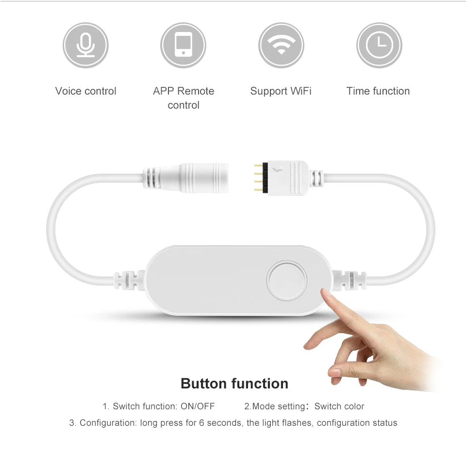 Mini Led Controller DC12V 24V Dimmer RGB /Single Color /CCT COB Strip Light Controller Alexa Google Assistant Voice Control