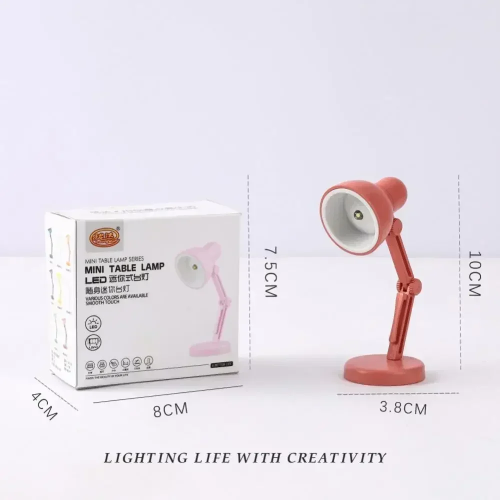 Mini LED Night Reading Book Light Foldable Table Lamp Dormitory Bedroom Creative Bedhead Lights Home Decorations Doll House Lamp