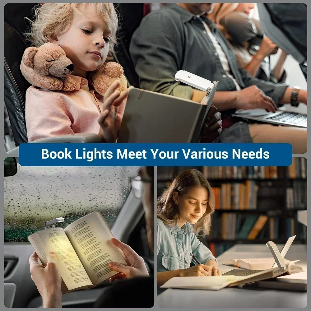 Mini LED Night Reading Book Light Foldable Table Lamp Dormitory Bedroom Creative Bedhead Lights Home Decorations Doll House Lamp