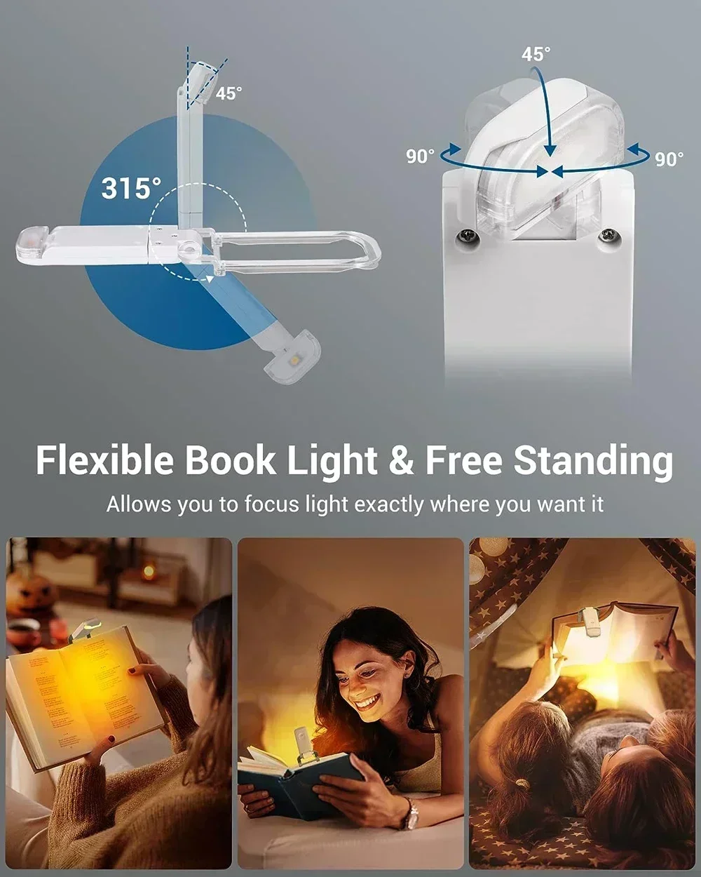 Mini LED Night Reading Book Light Foldable Table Lamp Dormitory Bedroom Creative Bedhead Lights Home Decorations Doll House Lamp