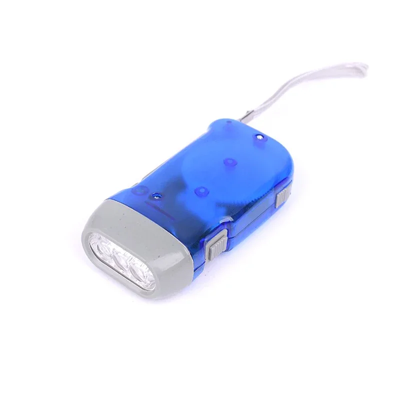 3 LED Hand Pressing Dynamo Crank Power Wind Up Flashlight Torch Light Hand Press Crank Camping Lamp Light for Outdoor Home