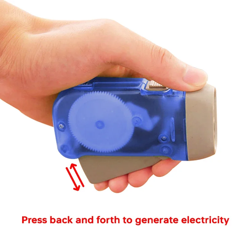 3 LED Hand Pressing Dynamo Crank Power Wind Up Flashlight Torch Light Hand Press Crank Camping Lamp Light for Outdoor Home