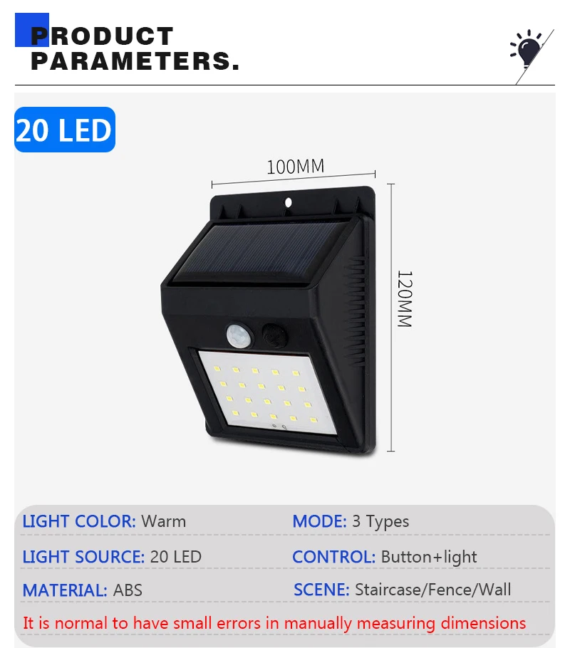 Modern LED Solar Wall Lamp Outdoor PIR Motion Sensors Waterproof Light Courtyard Decoration Lightsporch Garden Fence Path Lights