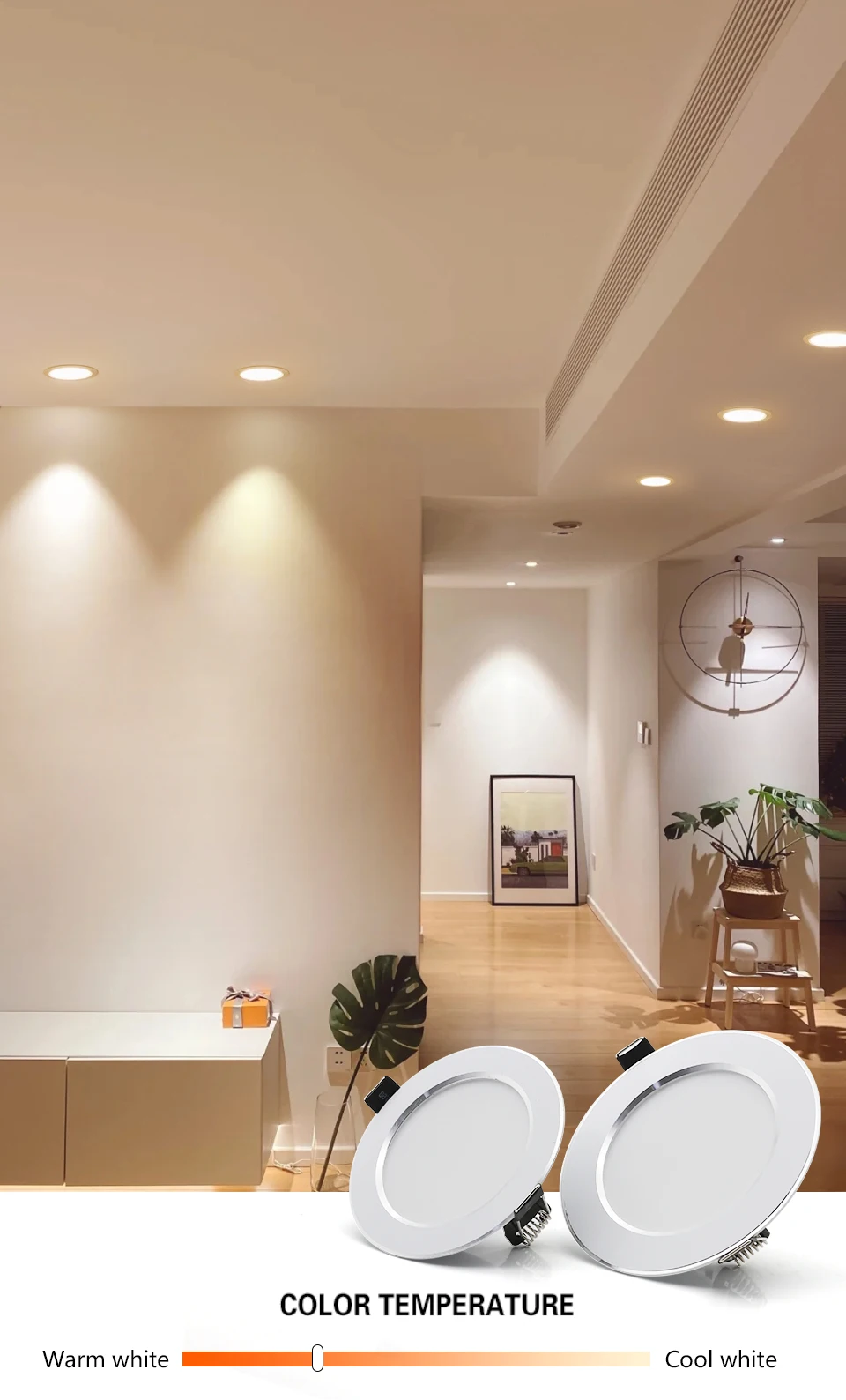 10pcs Spotlights LED Ceiling Downlight AC 220V 18W 15W 12W 9W 7W Recessed Round Lamp Spot LED Dowm Light Hidden Indoor Lighting
