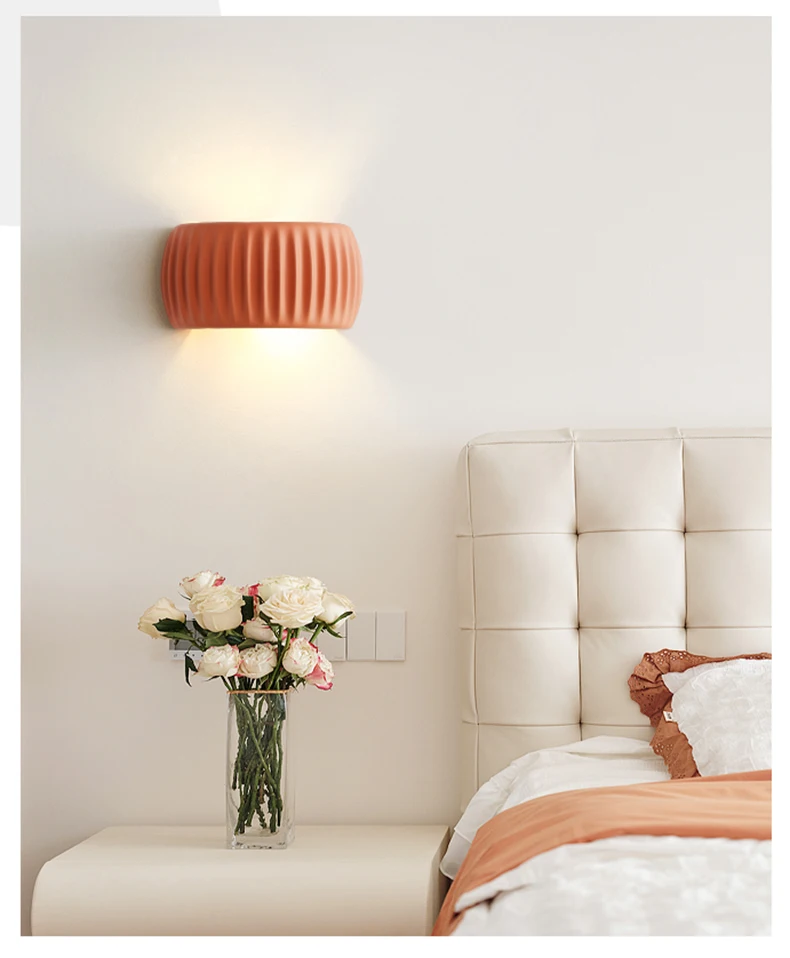French European Wall Lamp Resin Bedroom Bedside Lamp Corridor Lamp Balcony Living Room Dining Room Simple Modern Wall Lamp