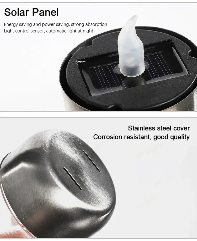 LED Solar Candles Light Flameless Rechargeable Night Light For Wedding Party Garden Decor Outdoor Waterproof Solar Candles Lamp