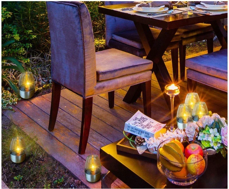 LED Solar Candles Light Flameless Rechargeable Night Light For Wedding Party Garden Decor Outdoor Waterproof Solar Candles Lamp