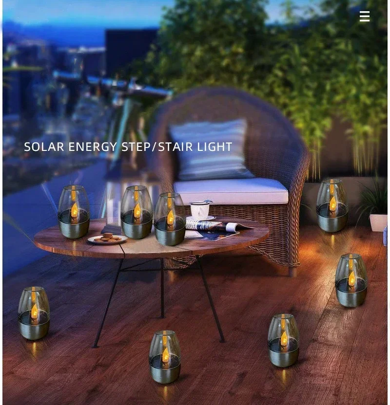 LED Solar Candles Light Flameless Rechargeable Night Light For Wedding Party Garden Decor Outdoor Waterproof Solar Candles Lamp