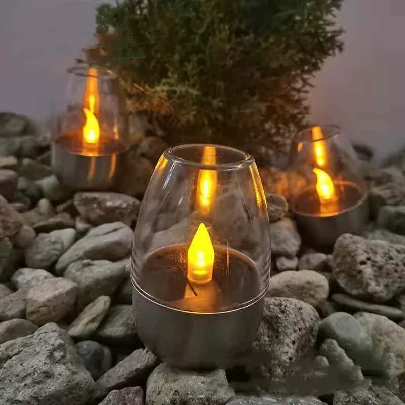 LED Solar Candles Light Flameless Rechargeable Night Light For Wedding Party Garden Decor Outdoor Waterproof Solar Candles Lamp