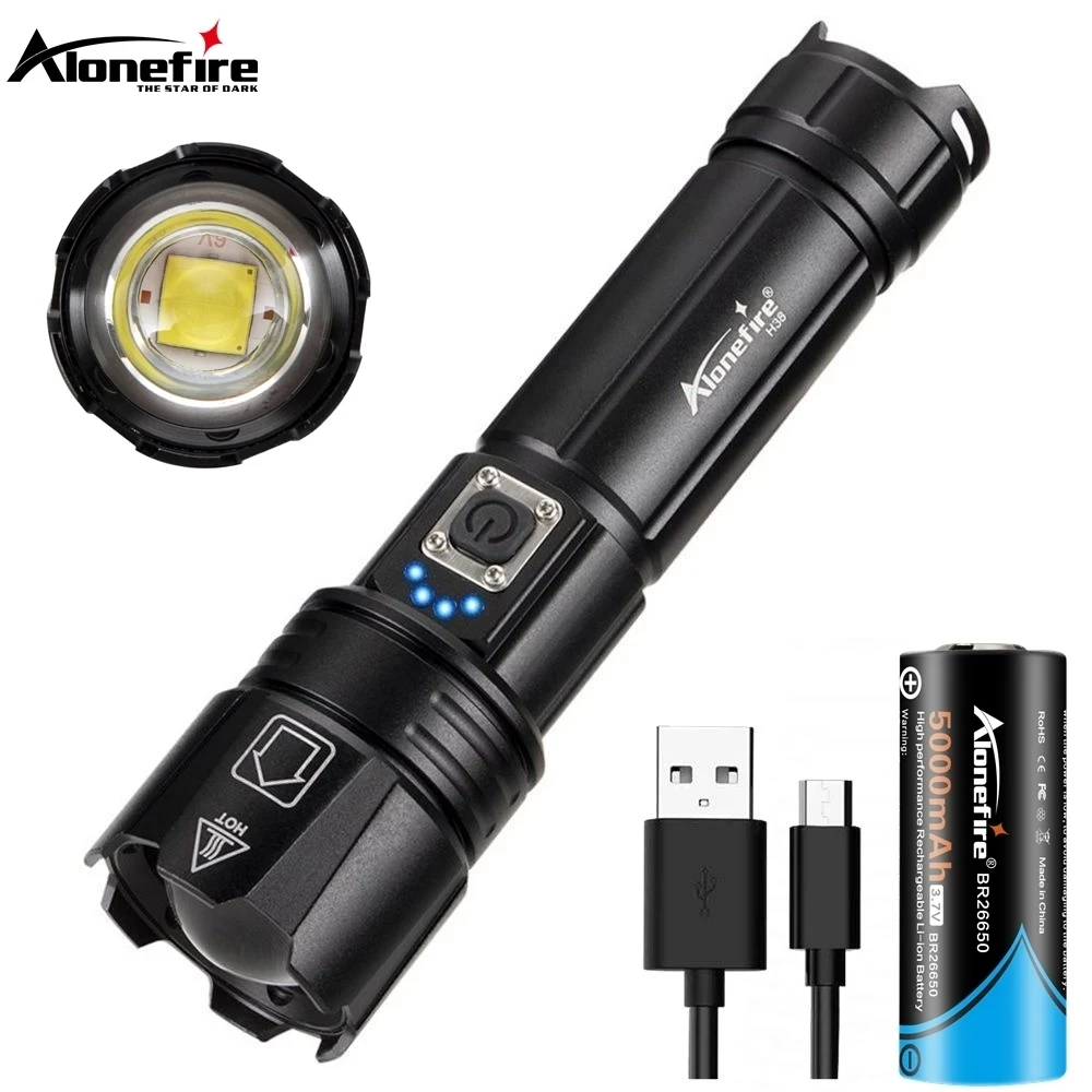 30W Zoom XHP70 LED Most Powerful Flashlight USB Rechargeable Outdoor Hiking Camping Hunting Tactical Torch Light 26650 Battery
