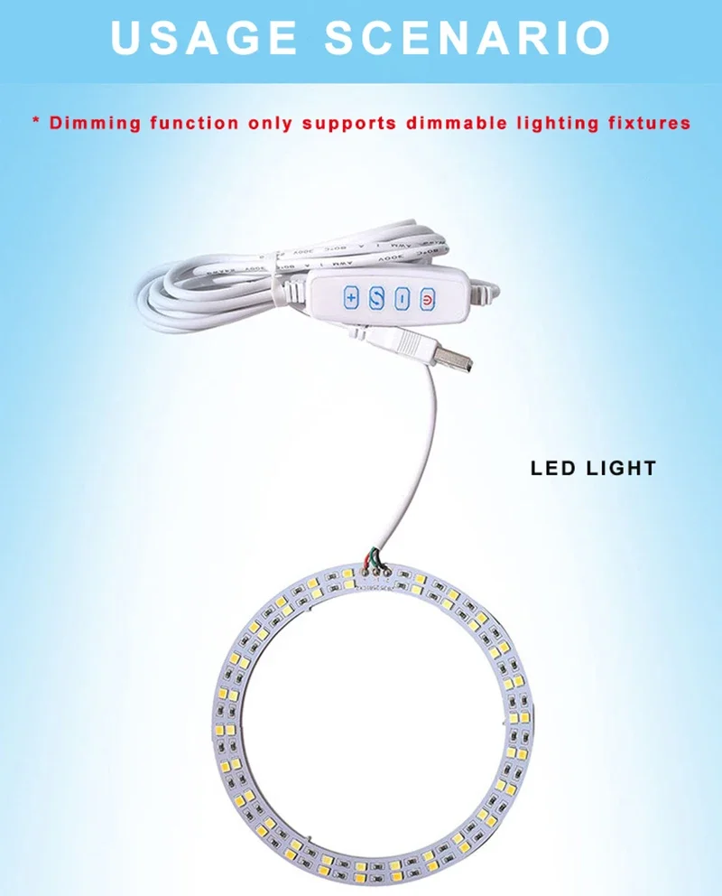 DC 5V LED Dimmer 1.5m USB Cable with Switch Dimmable Remote Control 2pin 3Pin Extension Wire for Single 2 3 Colors CCT LED Light