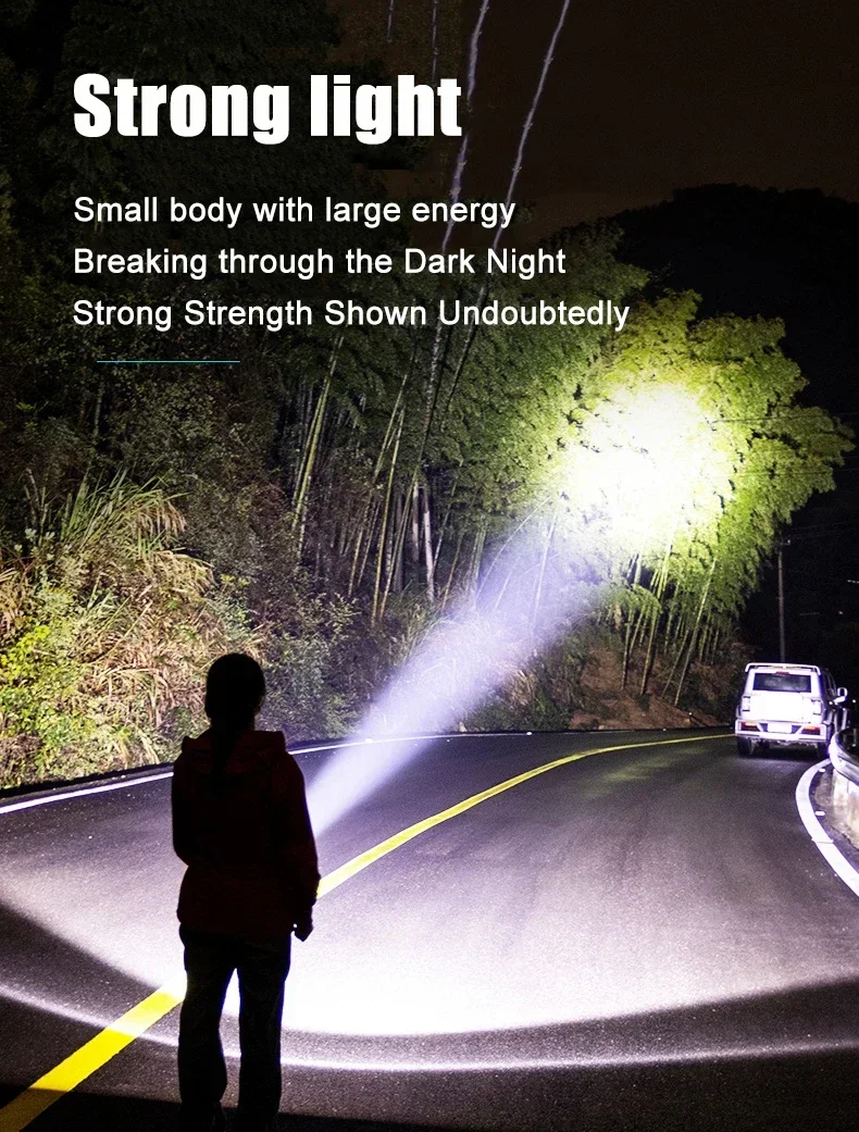 High Quality LED Flashlight 18350 Super Bright Torch Rechargeable USB Light Waterproof for Hiking Camping Lantern