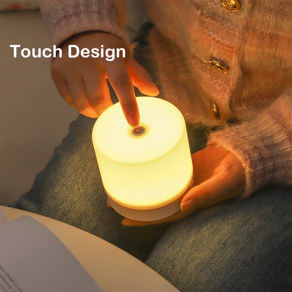 Creative USB Bedside Lamp Touch Dimming Table Lamp LED Night Light For Bedroom Dormitory College Student Book Reading Lamp 2026