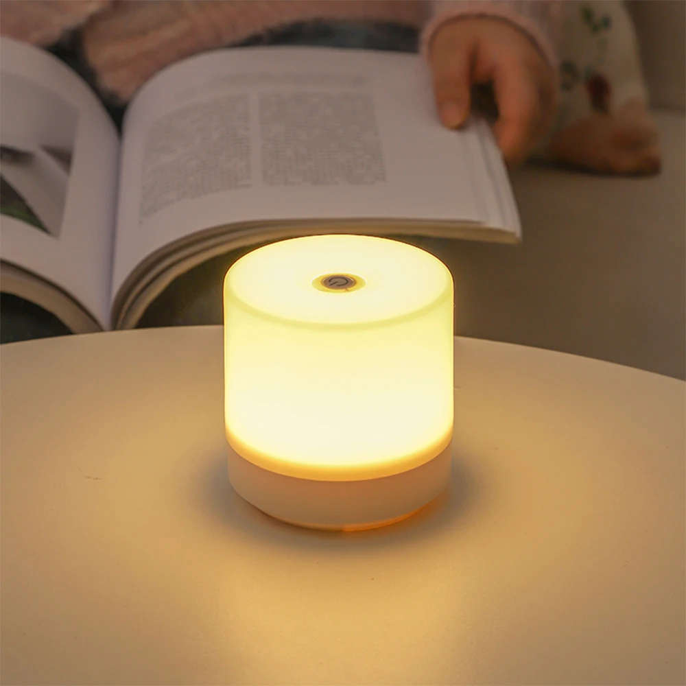 Creative USB Bedside Lamp Touch Dimming Table Lamp LED Night Light For Bedroom Dormitory College Student Book Reading Lamp 2026