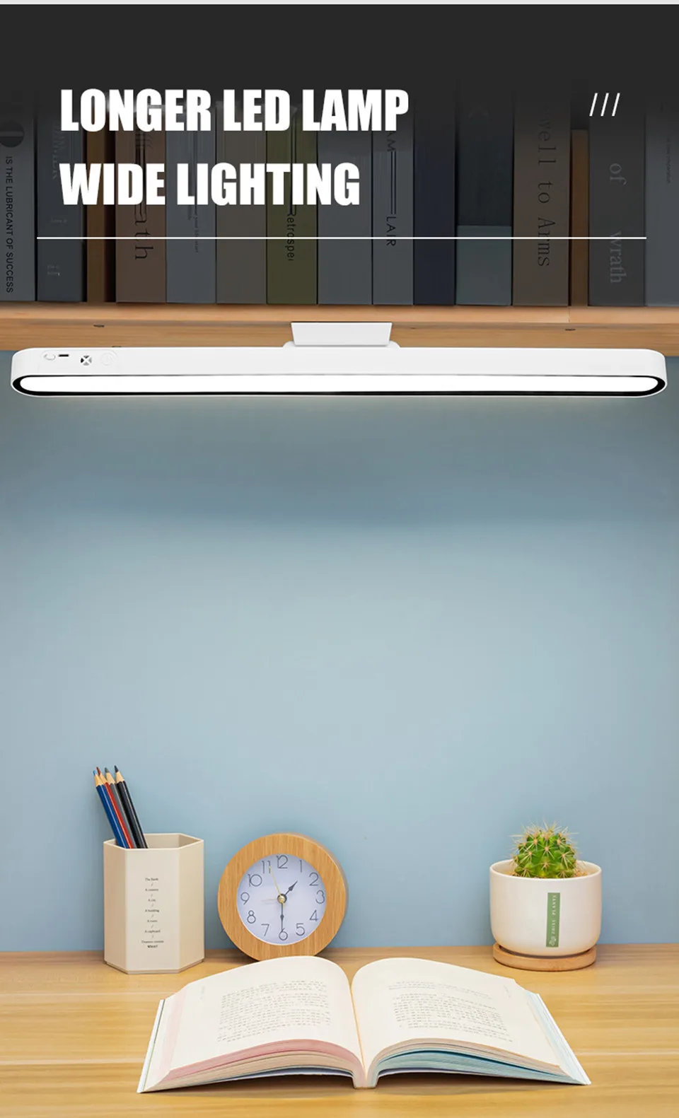 Remote Desk Lamp 48cm 30cm Magnetic Hanging Night Light USB Rechargeable Table Lamp LED Reading Light ForCabinet Bedside Mirror