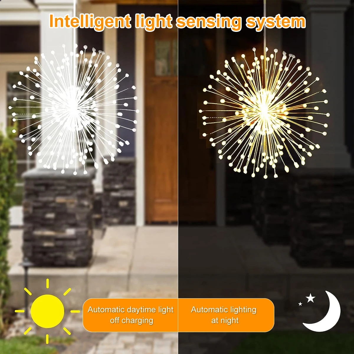 Solar Firework Lights Outdoor - 90/150/200 LEDs, 8 Modes, Copper Wire Hanging Fairy Lights For Yard, Patio, Tent,Party,Xmas
