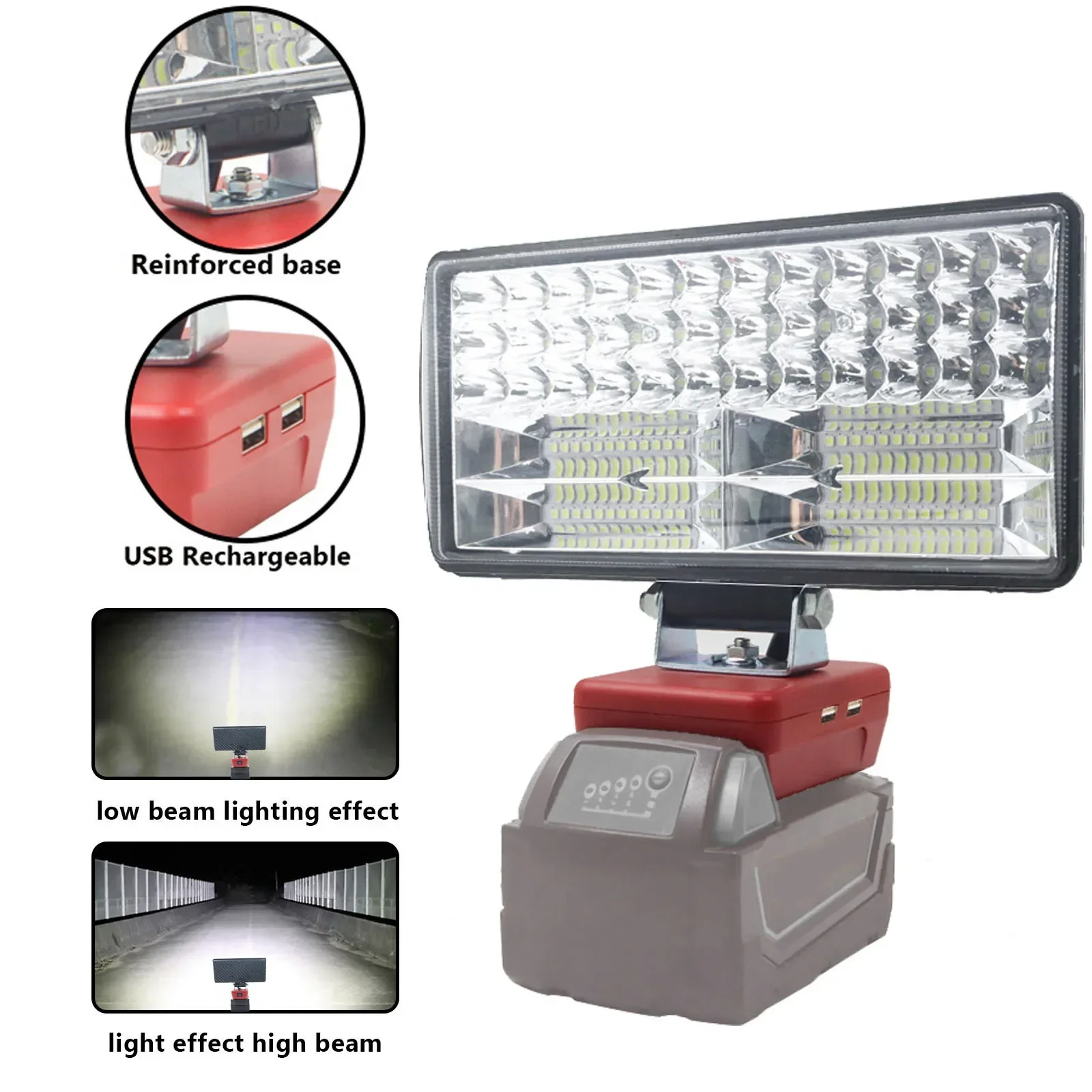 8Inch Led Light Spotlight Outdoor Work Fishing Handheld Emergency Lamp For Dewalt For Milwaukee For Makita For Bosch 18V Battery