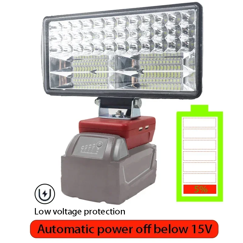 8Inch Led Light Spotlight Outdoor Work Fishing Handheld Emergency Lamp For Dewalt For Milwaukee For Makita For Bosch 18V Battery
