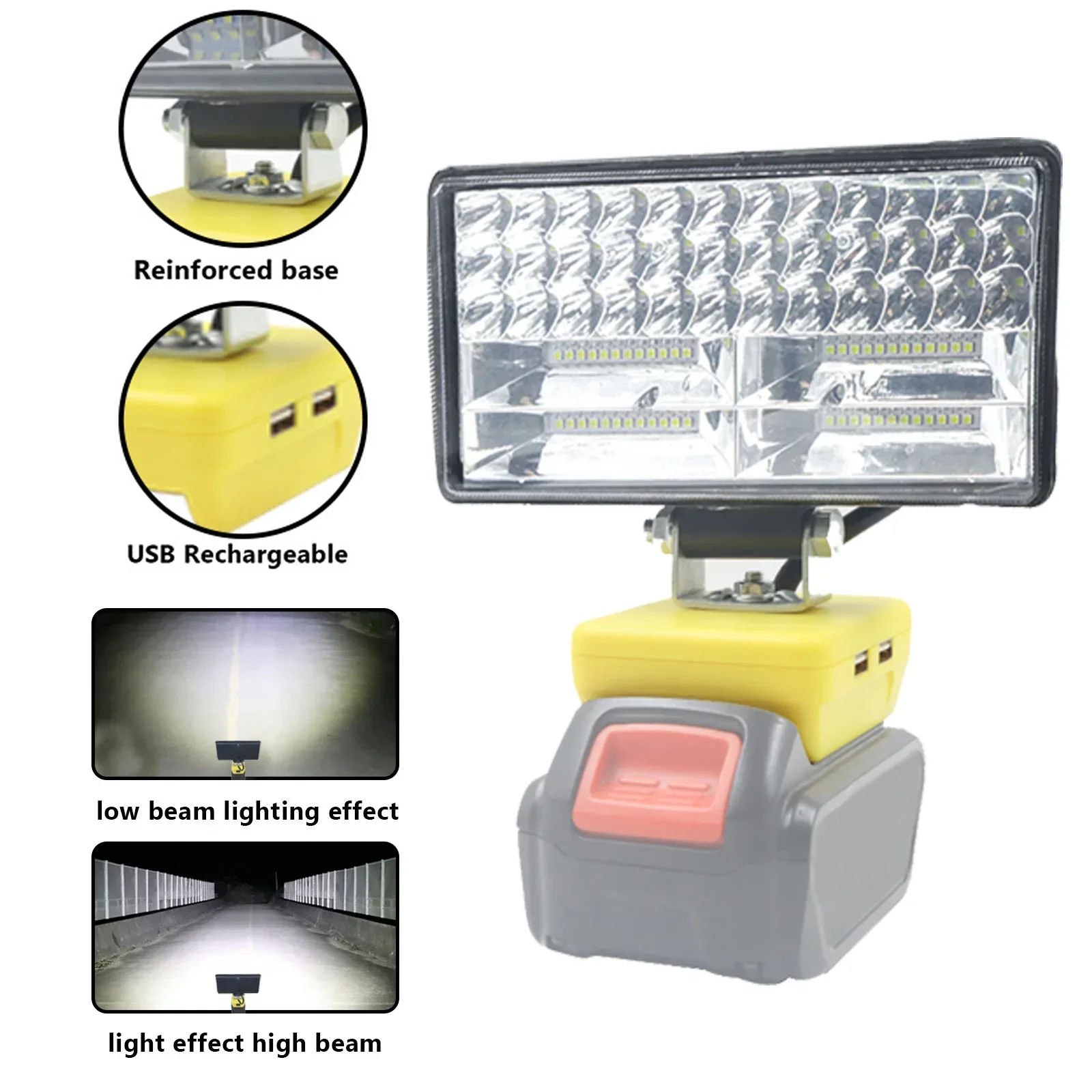 8Inch Led Light Spotlight Outdoor Work Fishing Handheld Emergency Lamp For Dewalt For Milwaukee For Makita For Bosch 18V Battery