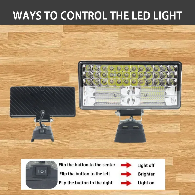 8Inch Led Light Spotlight Outdoor Work Fishing Handheld Emergency Lamp For Dewalt For Milwaukee For Makita For Bosch 18V Battery