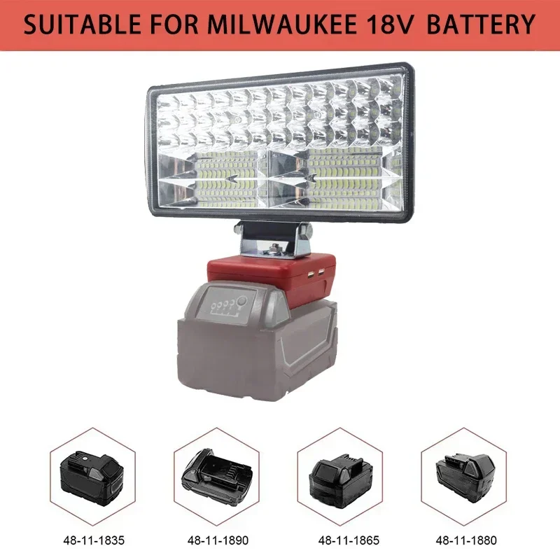 8Inch Led Light Spotlight Outdoor Work Fishing Handheld Emergency Lamp For Dewalt For Milwaukee For Makita For Bosch 18V Battery