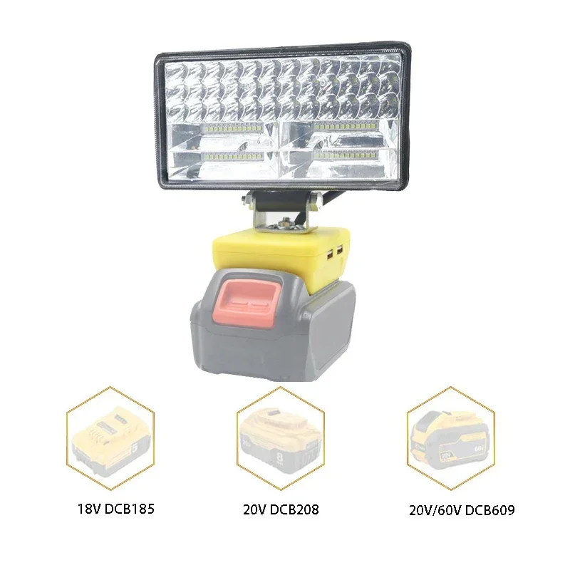 8Inch Led Light Spotlight Outdoor Work Fishing Handheld Emergency Lamp For Dewalt For Milwaukee For Makita For Bosch 18V Battery