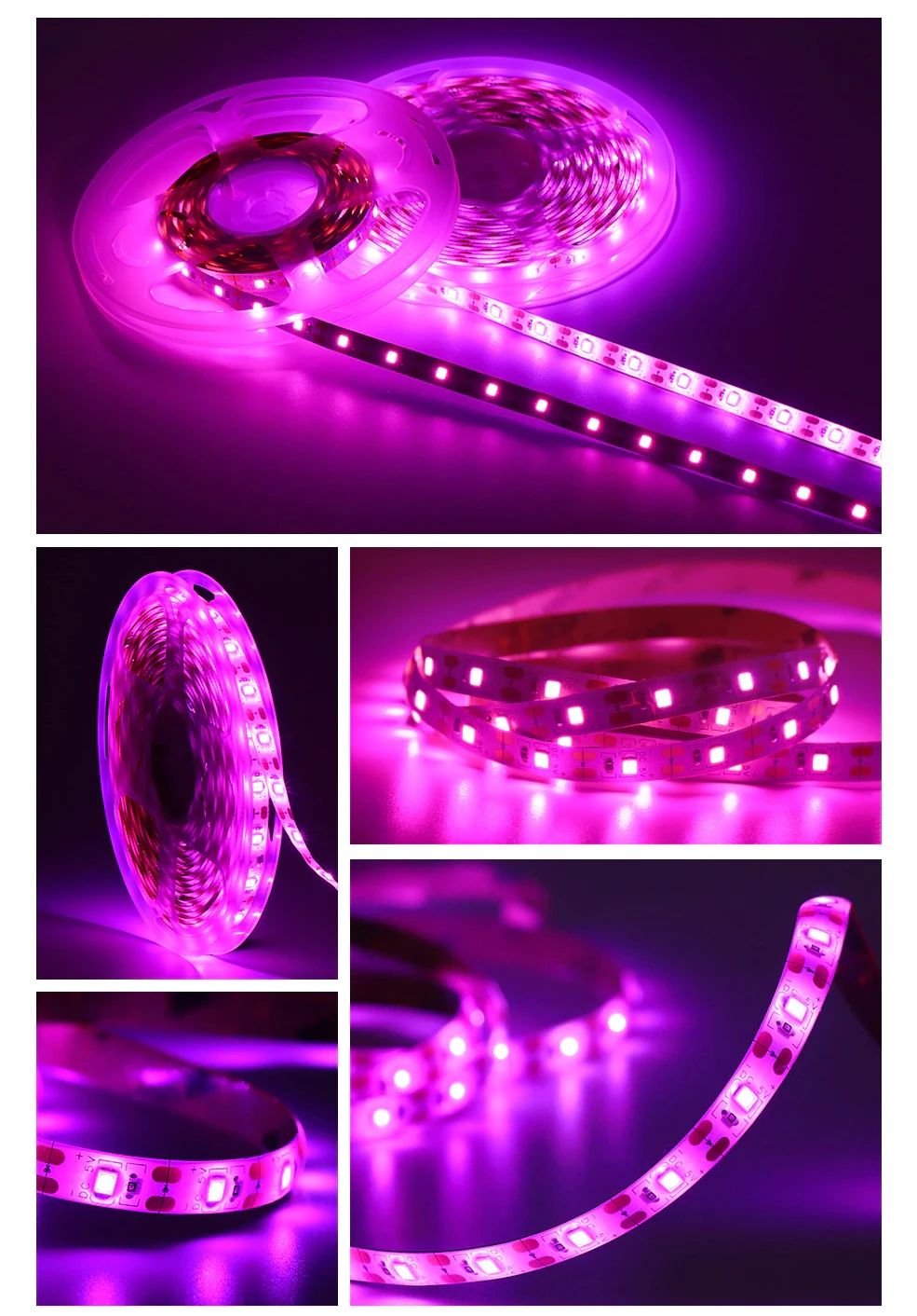 5V Plant Light Grow LED Strip 5V USB LED 1-5m Full Spectrum LED Chip For Greenhouse Flower Seedling Grow Tent Hydropon