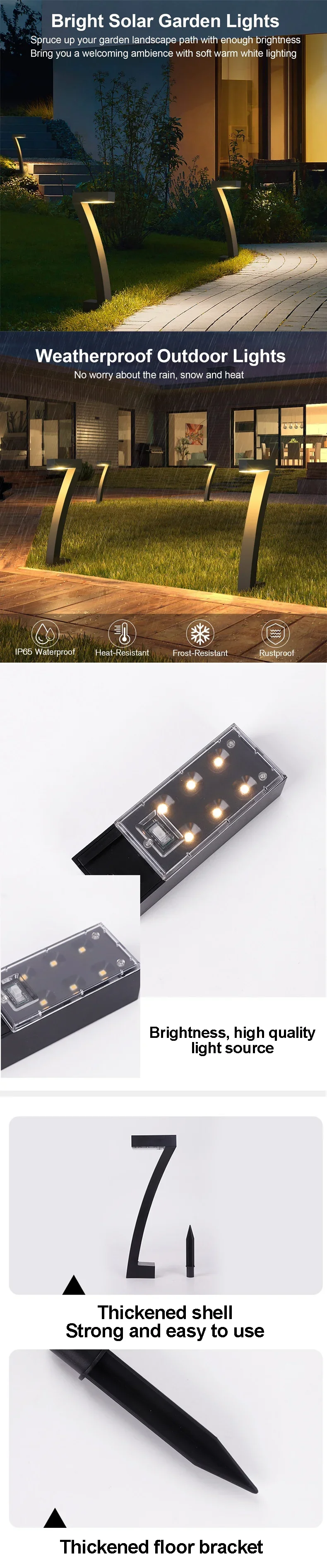 4/8 Pcs Solar LED Light Garden Lights Outdoor Lighting IP65 Waterproof Lawn Path Spotlight for Yard Driveway Walkway Patio Decor