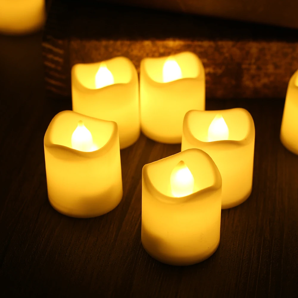 LED Candles 24/12 Pack Flameless Flickering Tea Light Warm White Candle for Party Wedding Birthday Christmas Gifts Home Decor