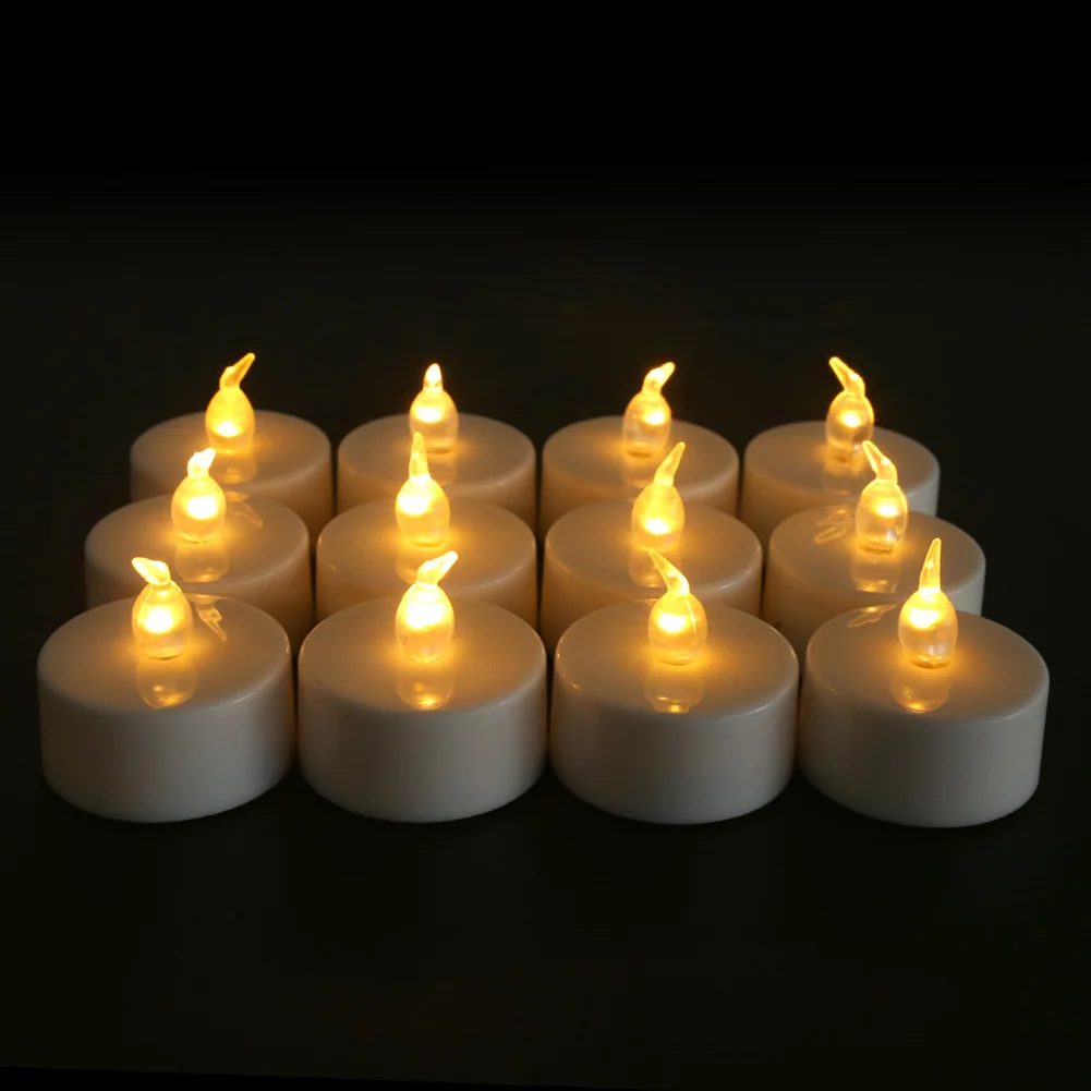 LED Candles 24/12 Pack Flameless Flickering Tea Light Warm White Candle for Party Wedding Birthday Christmas Gifts Home Decor