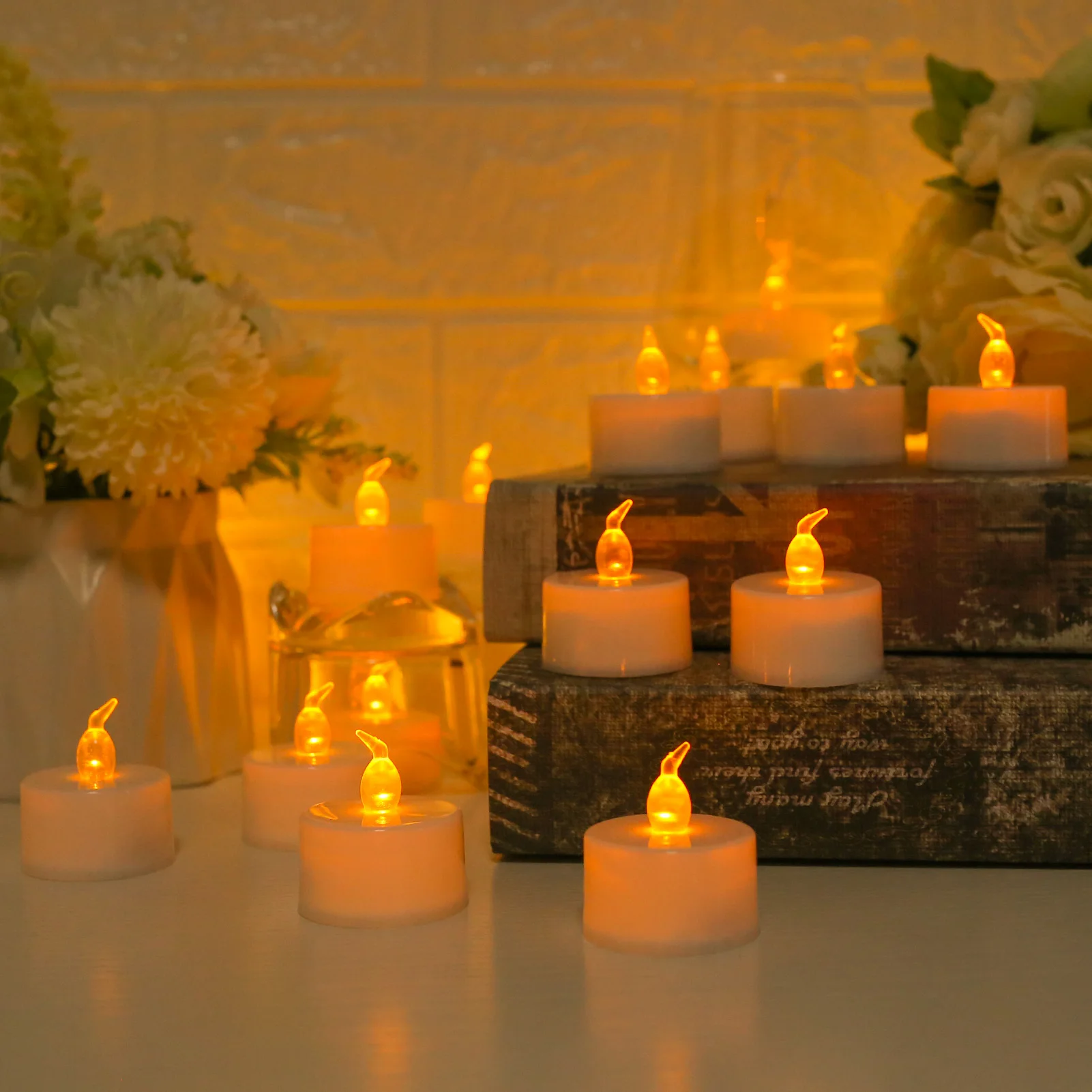LED Candles 24/12 Pack Flameless Flickering Tea Light Warm White Candle for Party Wedding Birthday Christmas Gifts Home Decor