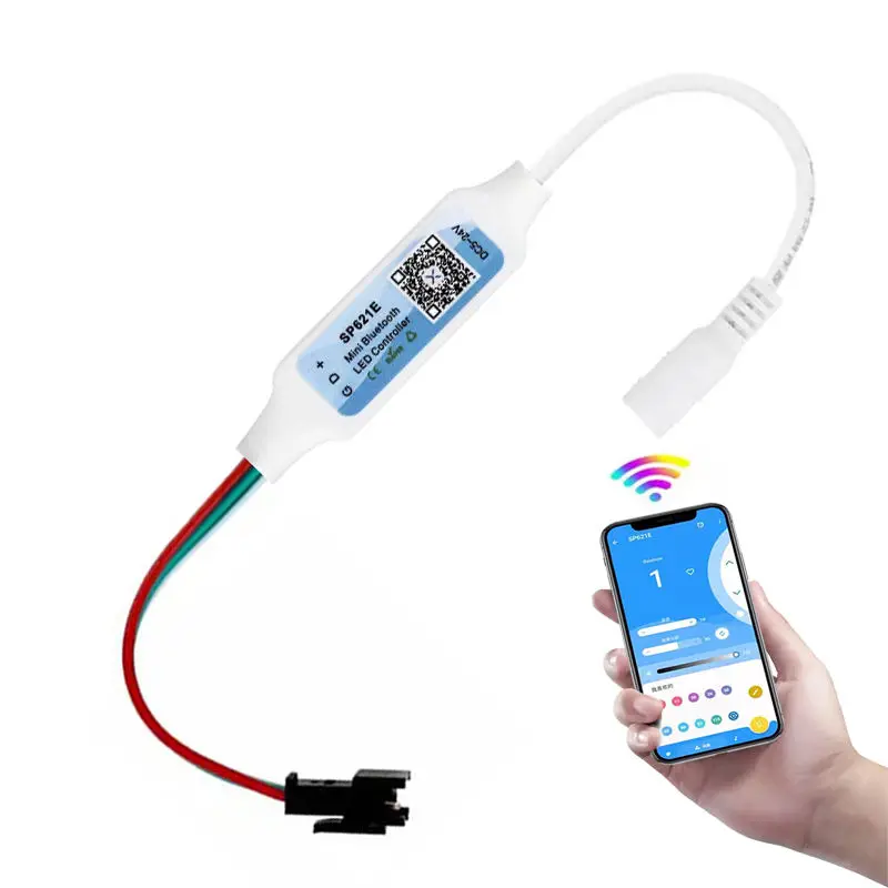 SP621E Mini Bluetooth Controller APP Control Suitable for WS2811 WS2812B SP6812 LED Light Strip DC5-24V USB with 38 Key Remote C