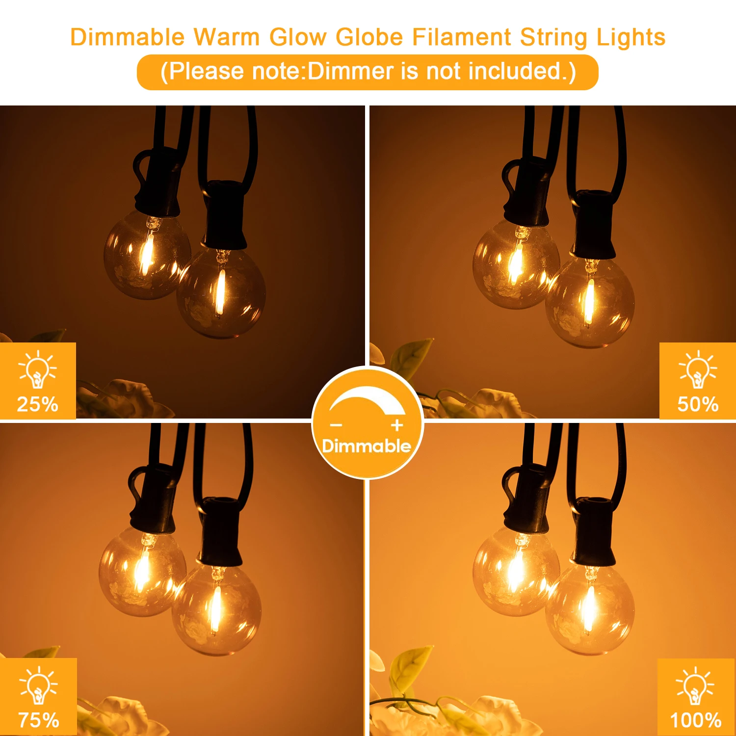 LED G40 1W PET Shatterproof Light Bulb E12 110V 220V Dimmable Waterproof Plastic Led Globe Outdoor String Light Replace Bulbs