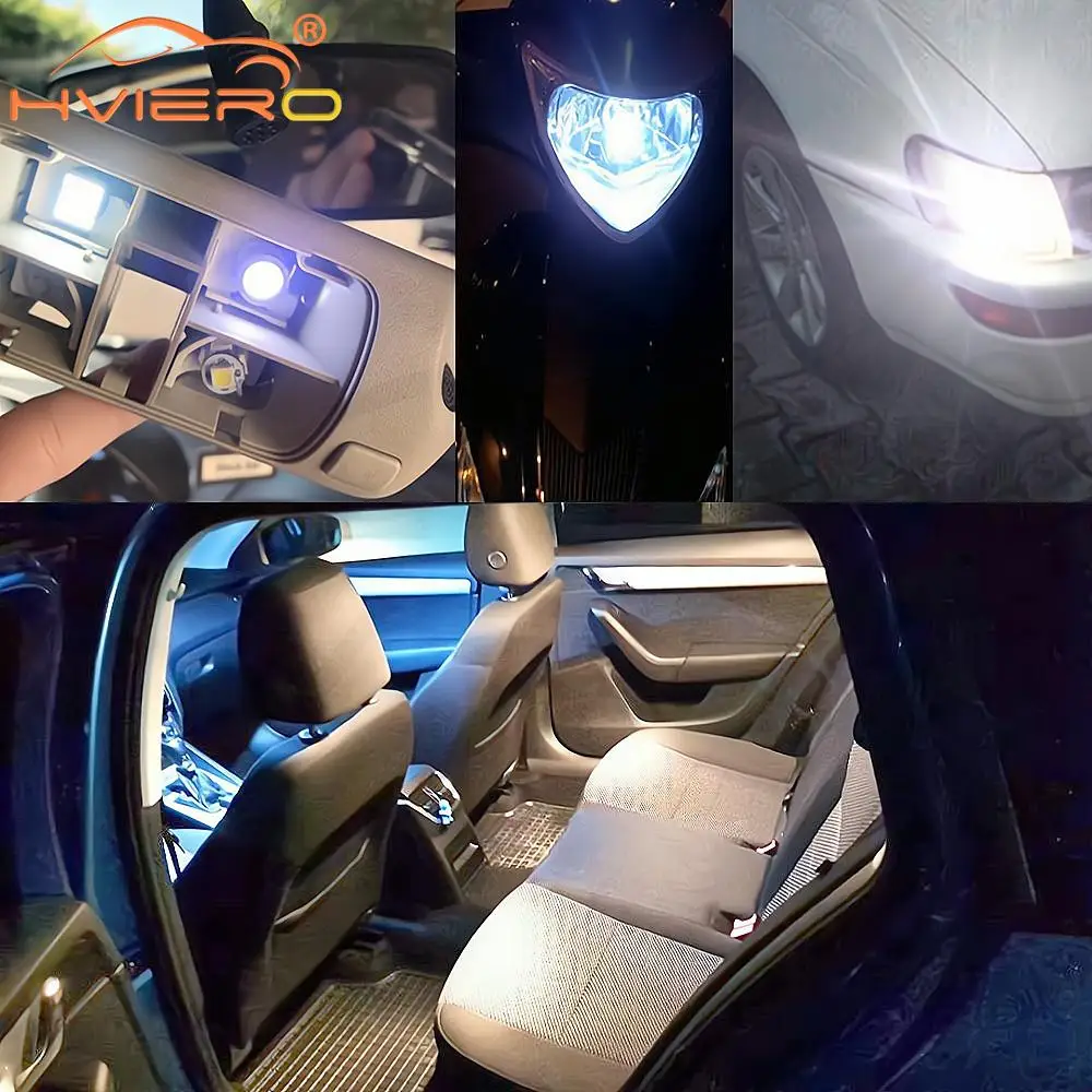 2/10 T10 W5W 12SMD 1206 Car Wedge White LED DC 12V Canbus No Error Decoder External Lights License Plate Lamp Corner Backup Led
