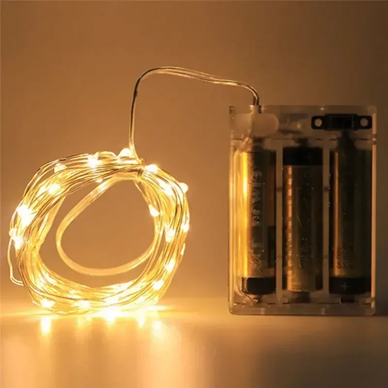 1/2/3/5/10/20M LED Fairy Lights Battery Powered Copper Wire String Lights For Bedroom Garden Party Wedding Christmas Decoration