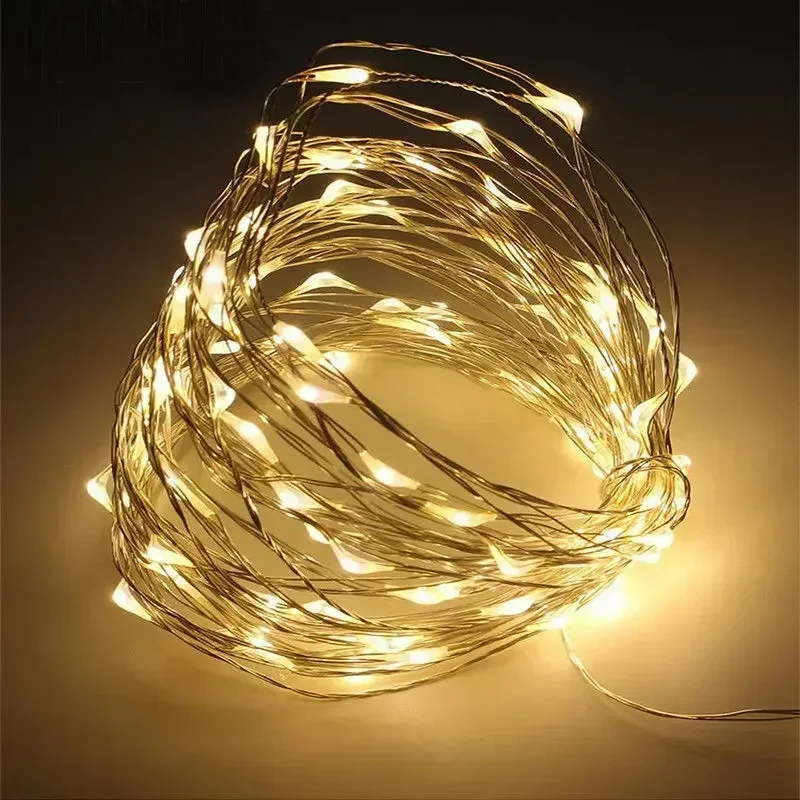 1/2/3/5/10/20M LED Fairy Lights Battery Powered Copper Wire String Lights For Bedroom Garden Party Wedding Christmas Decoration