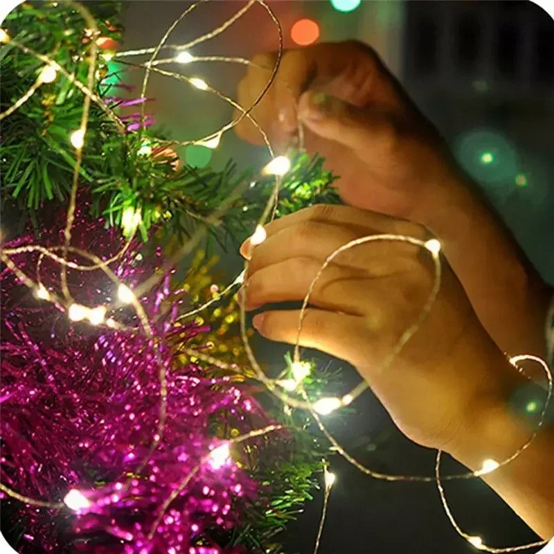 1/2/3/5/10/20M LED Fairy Lights Battery Powered Copper Wire String Lights For Bedroom Garden Party Wedding Christmas Decoration