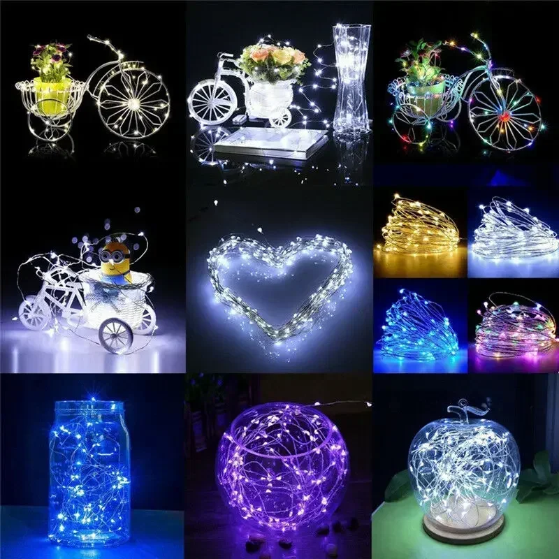 1/2/3/5/10/20M LED Fairy Lights Battery Powered Copper Wire String Lights For Bedroom Garden Party Wedding Christmas Decoration