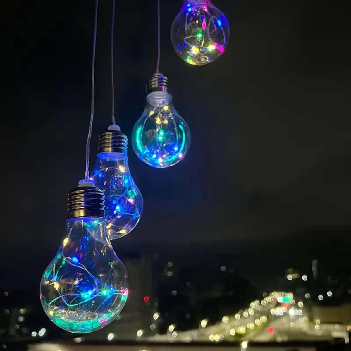 1 Pack Colorful Lights Solar Bulb Wind Chimes Hanging 6 LED Pendants Solar Windchimes Lamps For Home Garden Outdoor Decorations