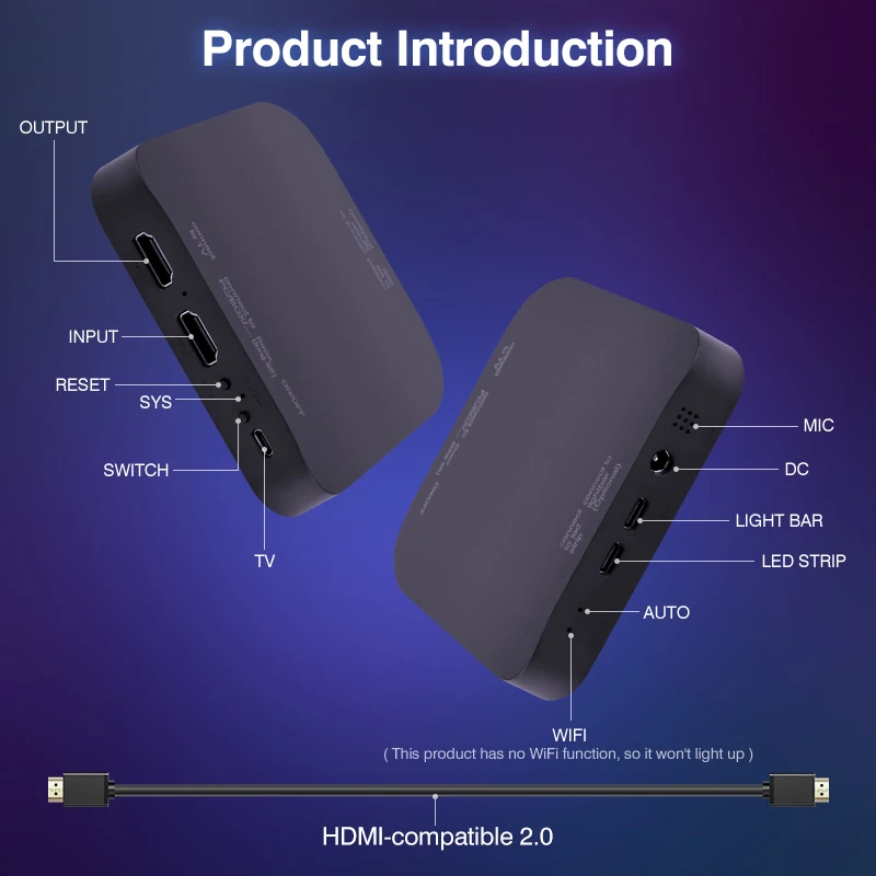 2026 New Ambient TV LED Backlight Sync to Screen For 40-85Inch Real-Time Sync LED Light Strip For 4K HDMI-Compatible 2.0 Device