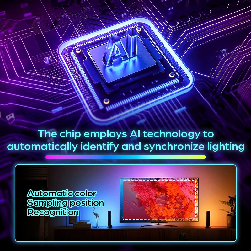 2026 New Ambient TV LED Backlight Sync to Screen For 40-85Inch Real-Time Sync LED Light Strip For 4K HDMI-Compatible 2.0 Device