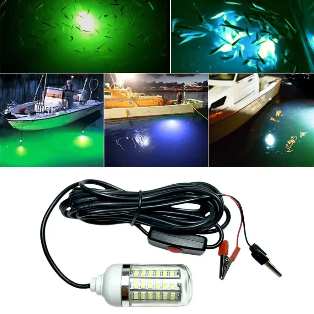 12V LED Fishing Trap Light 100W IP68 Lure Fish Finder Lamp 108 Leds 2835SMD Attracts Prawns Squid Krill 4 Colors LED Pool Lights