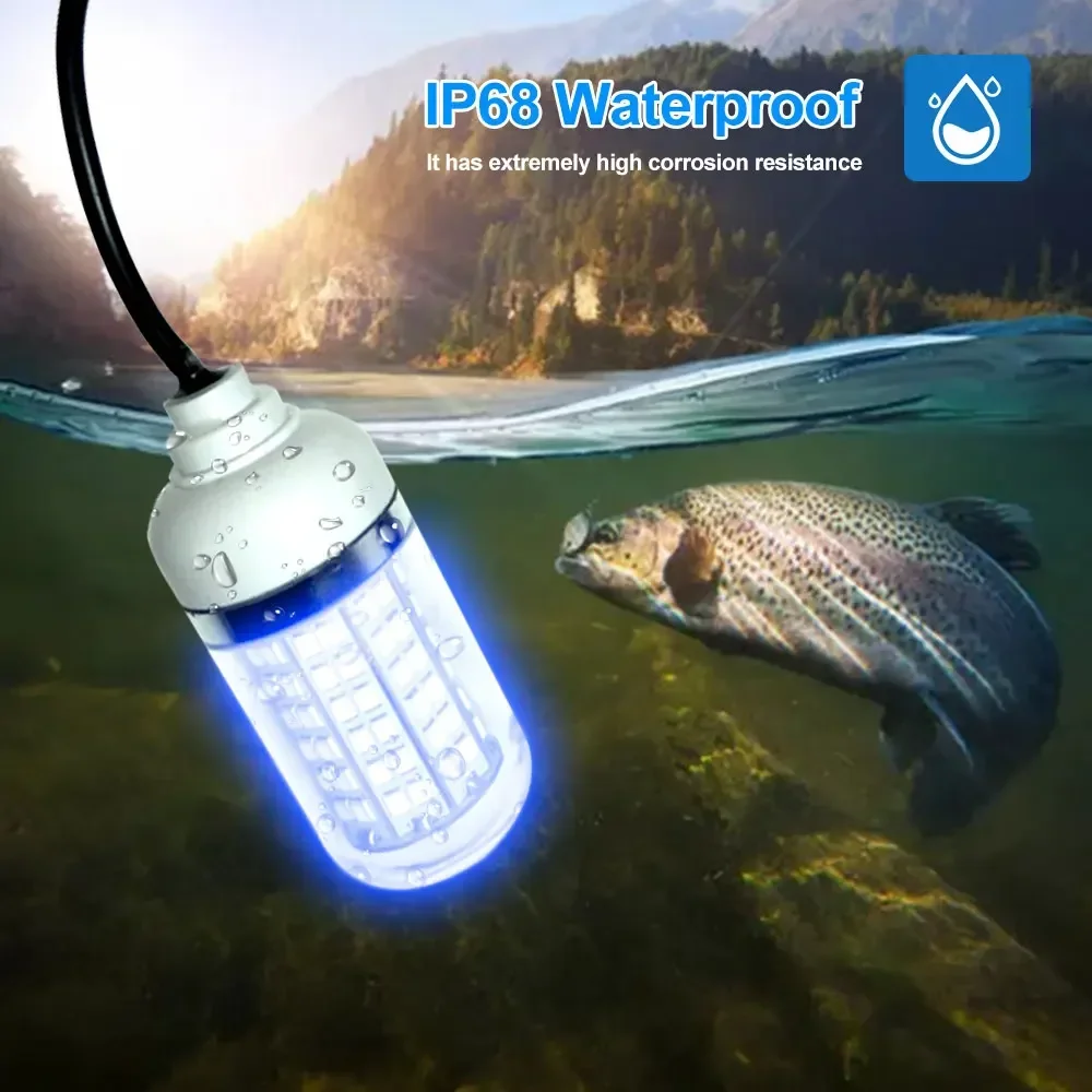 12V LED Fishing Trap Light 100W IP68 Lure Fish Finder Lamp 108 Leds 2835SMD Attracts Prawns Squid Krill 4 Colors LED Pool Lights