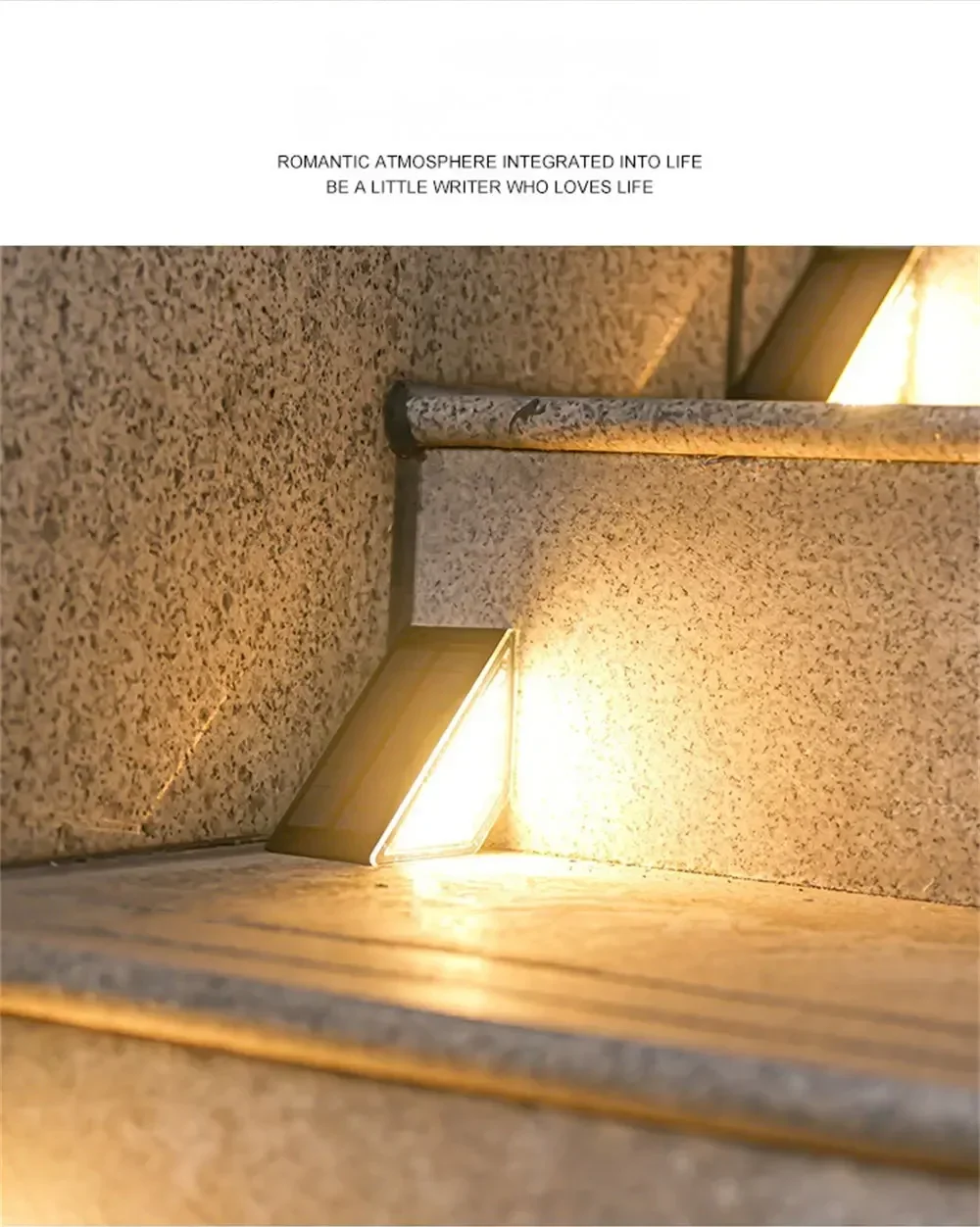 Solar Stair Lights Solar Step Light Outdoor Anti-theft Waterproof IP67 Decor for Garden Stair Deck Front Porch and Patio
