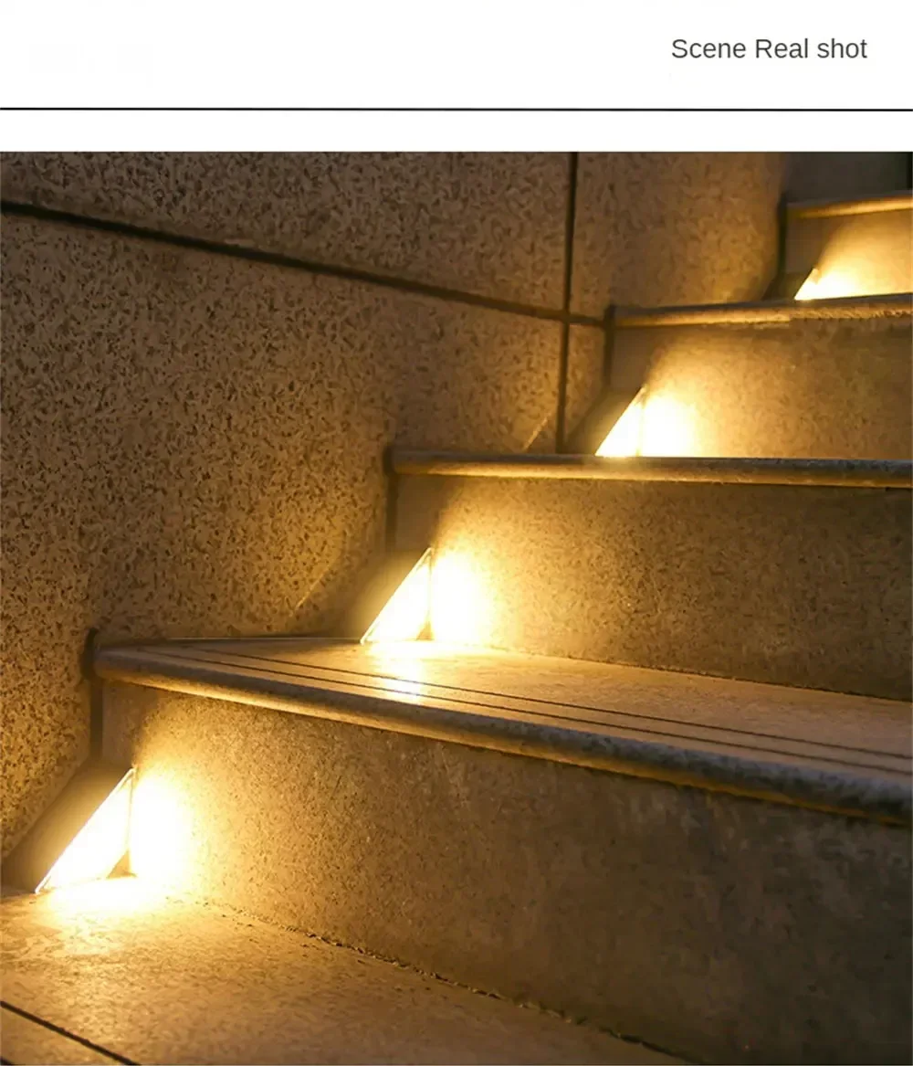Solar Stair Lights Solar Step Light Outdoor Anti-theft Waterproof IP67 Decor for Garden Stair Deck Front Porch and Patio