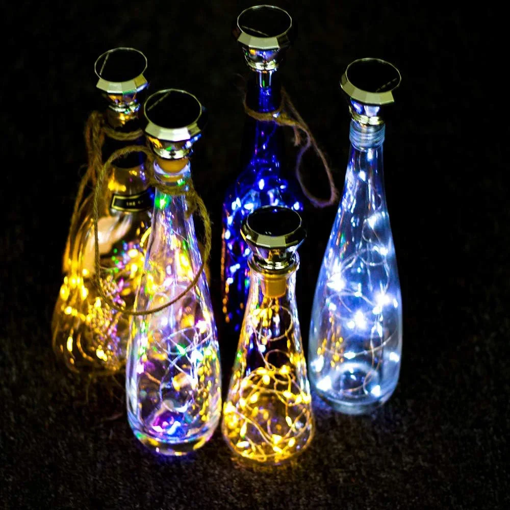 Solar Wine Bottle Lights LED String Lights Solar Fairy Lights Garland Christmas Decorations for Home Wedding Bar Decoration